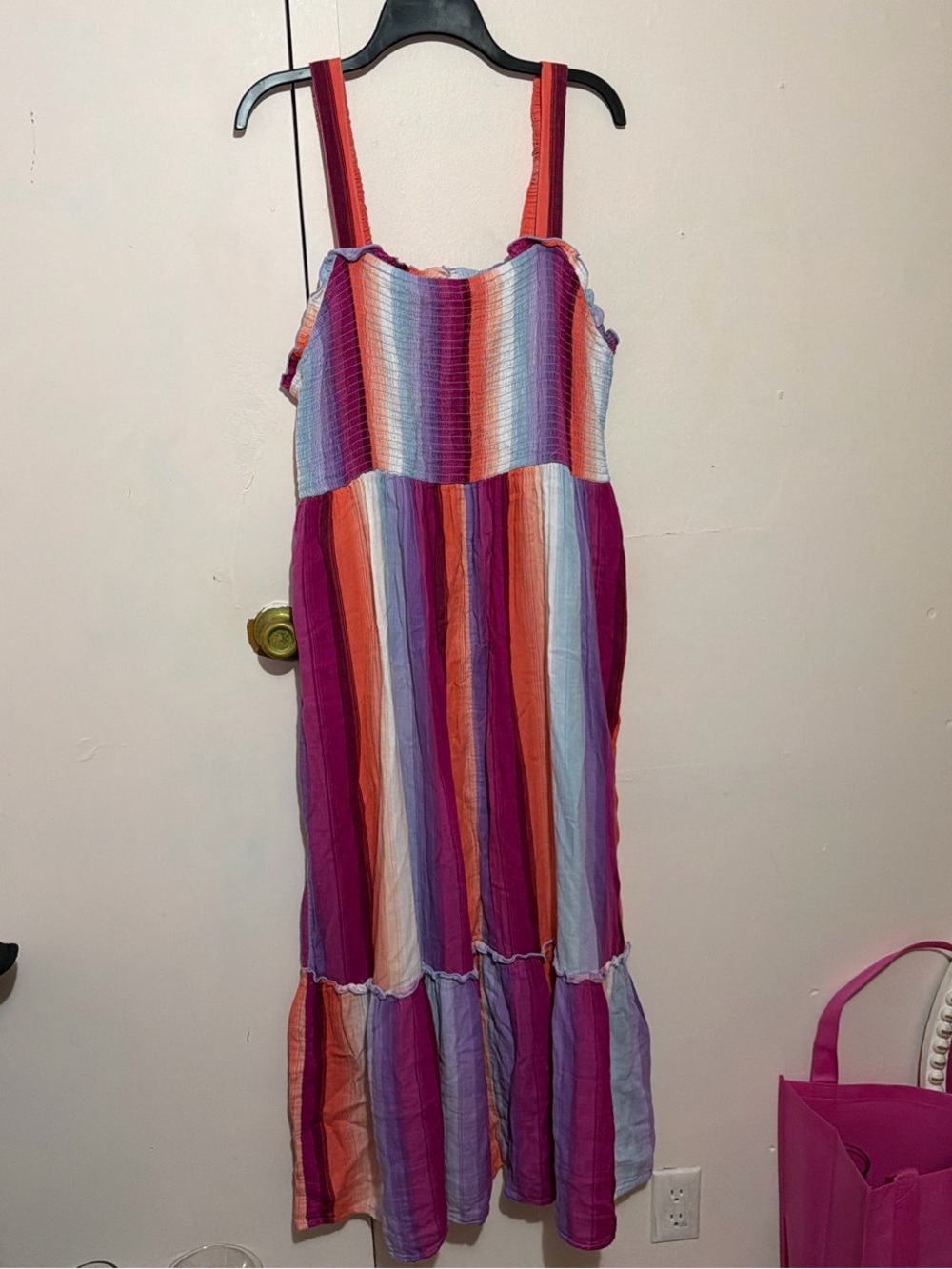 Sunset Stripe Smocked Maxi Dress